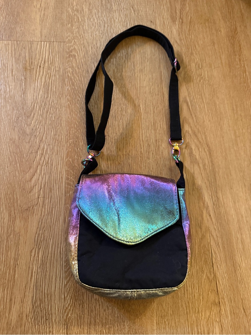 Custom made Iridescent Rainbow Flap Crossbody Bag - Women